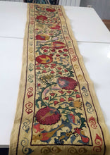 Load image into Gallery viewer, Suzani hand-embroidered fabric - yellow-green