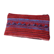 Indlæs billede til gallerivisning Red handmade makeup pouch or stationery case from Laos