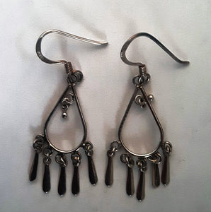 Teardrop 92.5% silver handmade silver earrings