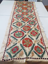 Lataa kuva Galleria-katseluun, Suzani hand-embroidered silk fabric