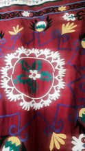 Load image into Gallery viewer, Vintage hand-embroidered Suzani with patchwork from Uzbekistan 【One and only item!】