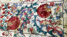 Cargar imagen en el visor de la galería, Suzani hand-embroidered fabric - yellow-green