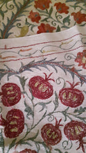 Cargar imagen en el visor de la galería, Suzani hand-embroidered silk fabric with pomegranade