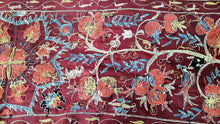 Load image into Gallery viewer, Suzani hand-embroidered silk fabric - red