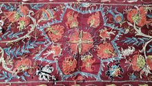 Lataa kuva Galleria-katseluun, Suzani hand-embroidered silk fabric - red