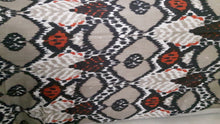 Afbeelding in Gallery-weergave laden, Handmade camel wool textile with prints - beige &amp; orange color