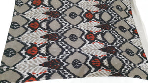Handmade camel wool textile with prints - beige & orange color