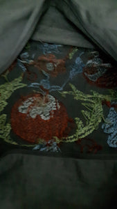 Suzani hand-embroidered cushion cover - dark grey