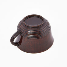 Load image into Gallery viewer, Hida-Shunkei lacquered wooden coffee/teacup and saucer set.