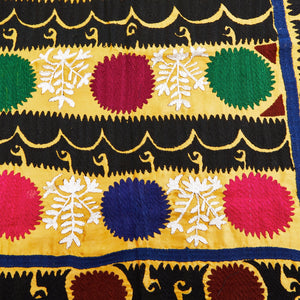 Vintage silk hand-embroidered Suzani from Uzbekistan 【One and only item!】