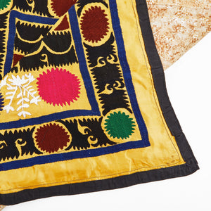 Vintage silk hand-embroidered Suzani from Uzbekistan 【One and only item!】