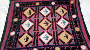 Vintage hand-embroidered silk Suzani from Uzbekistan 【One and only item!】